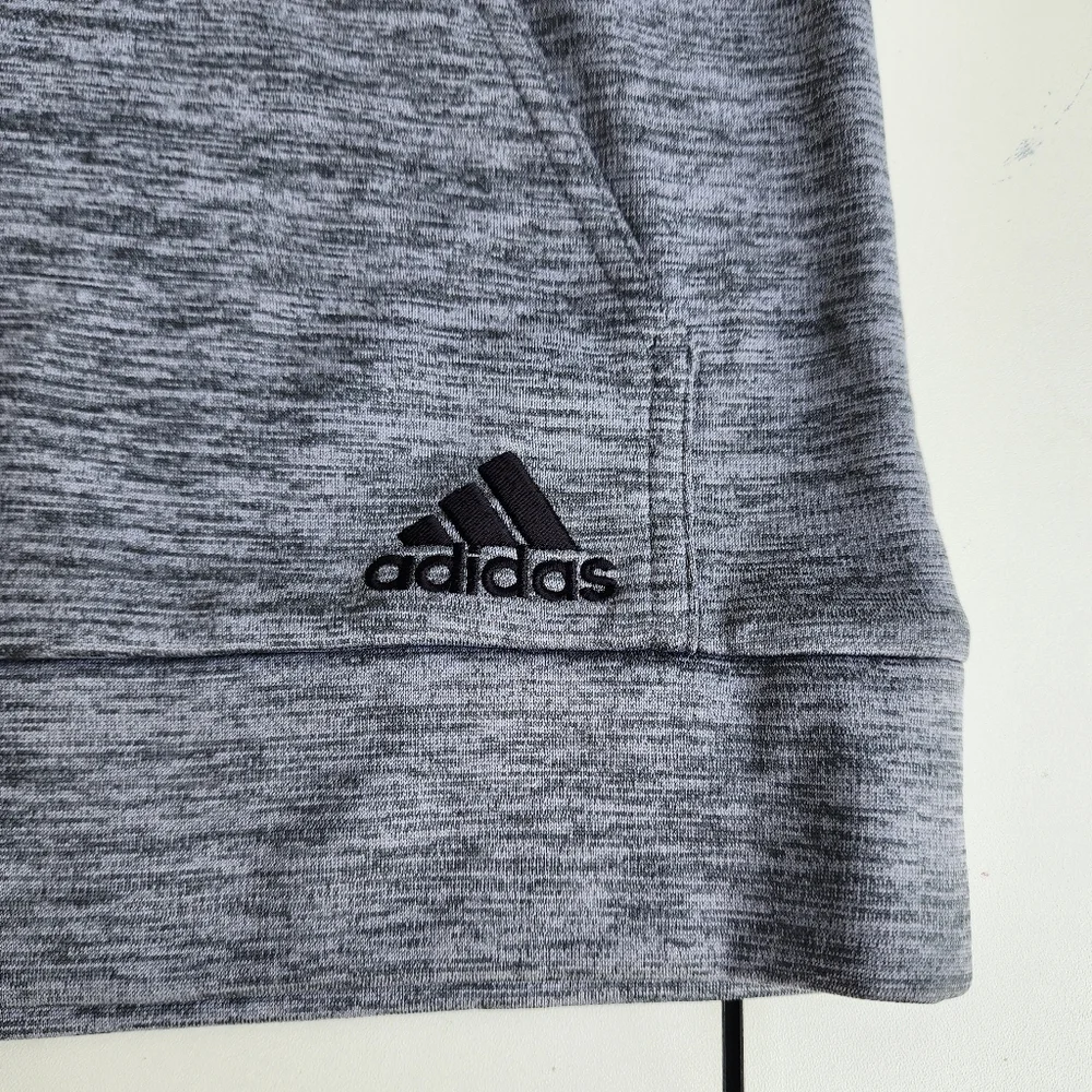 NWT Adidas Charcoal Gray Green Logo Pullover Fleece Hoodie Kids M (10-12)